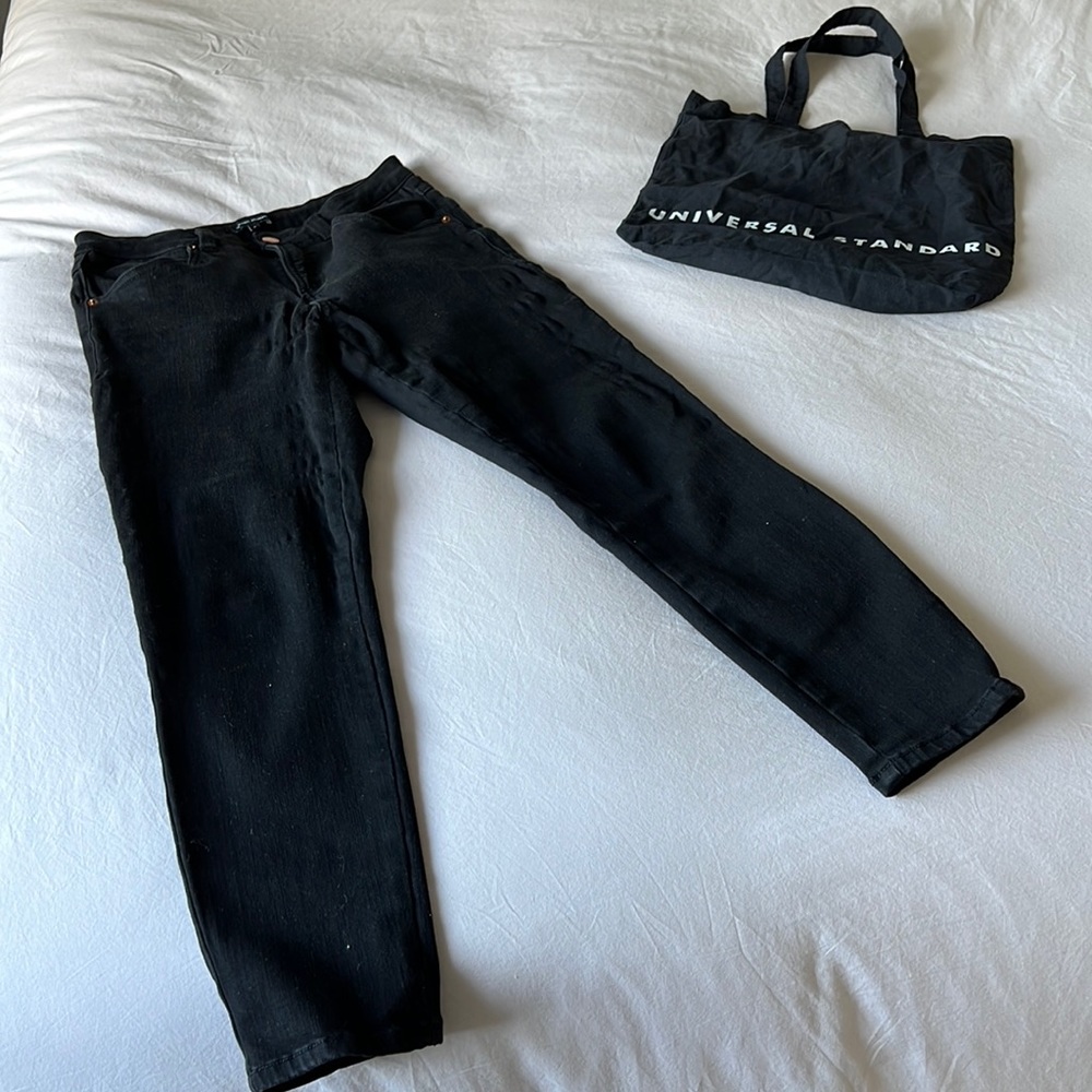Universal Standard Seine High Rise Skinny Jeans Black Denim
